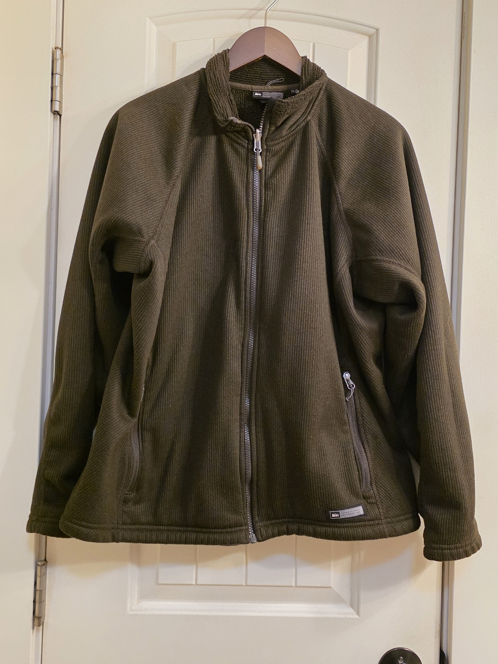 REI Brown Full-Zip Sweater Fleece Jacket Womens, XL